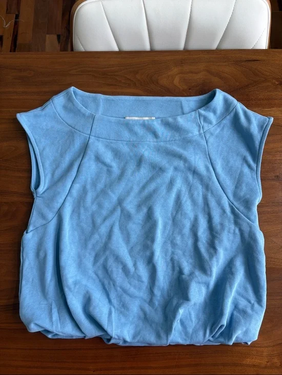 LOFT Muscle Bubble Hem Sweatshirt Allure Azul Size Small - Picture 4 of 7